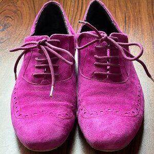 Hot Pink Suede Bensimon Oxfords Size 37